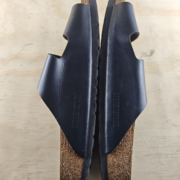BIRKENSTOCK Men’s Arizona Oiled Leather Cork Sandals Black 12 - Picture 6 of 14